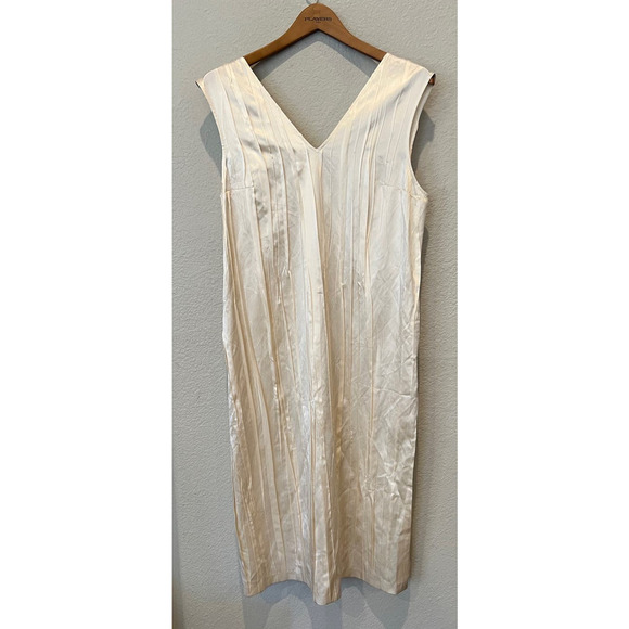 Rentrayage Gospel Brunch Pleated Silk Blend Shift Dress Size 10 - Picture 10 of 10